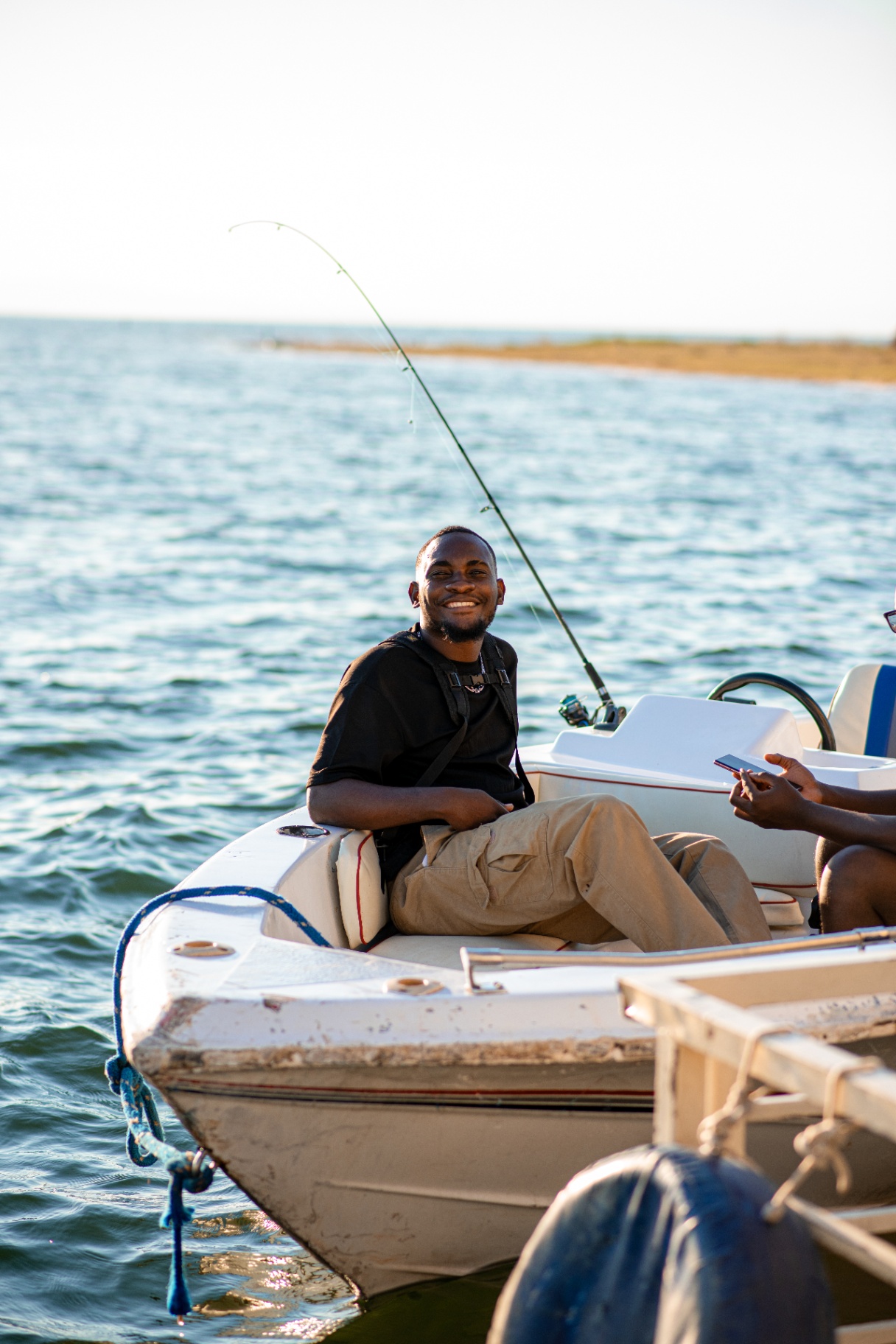 Angler on a fishing boat