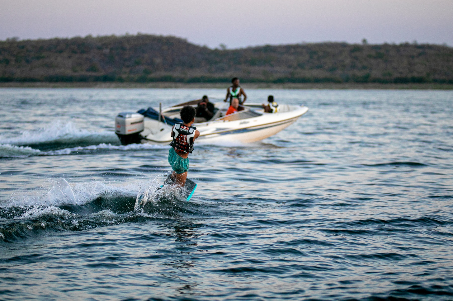 Wakeboarding from behind the boat