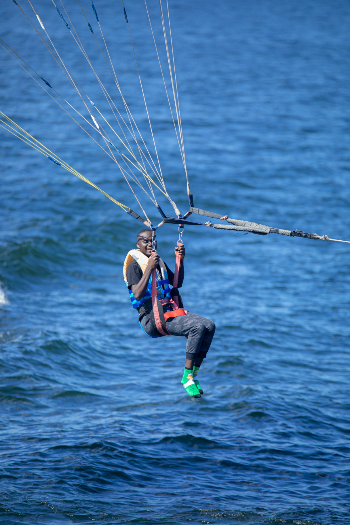Paragliding, close-up