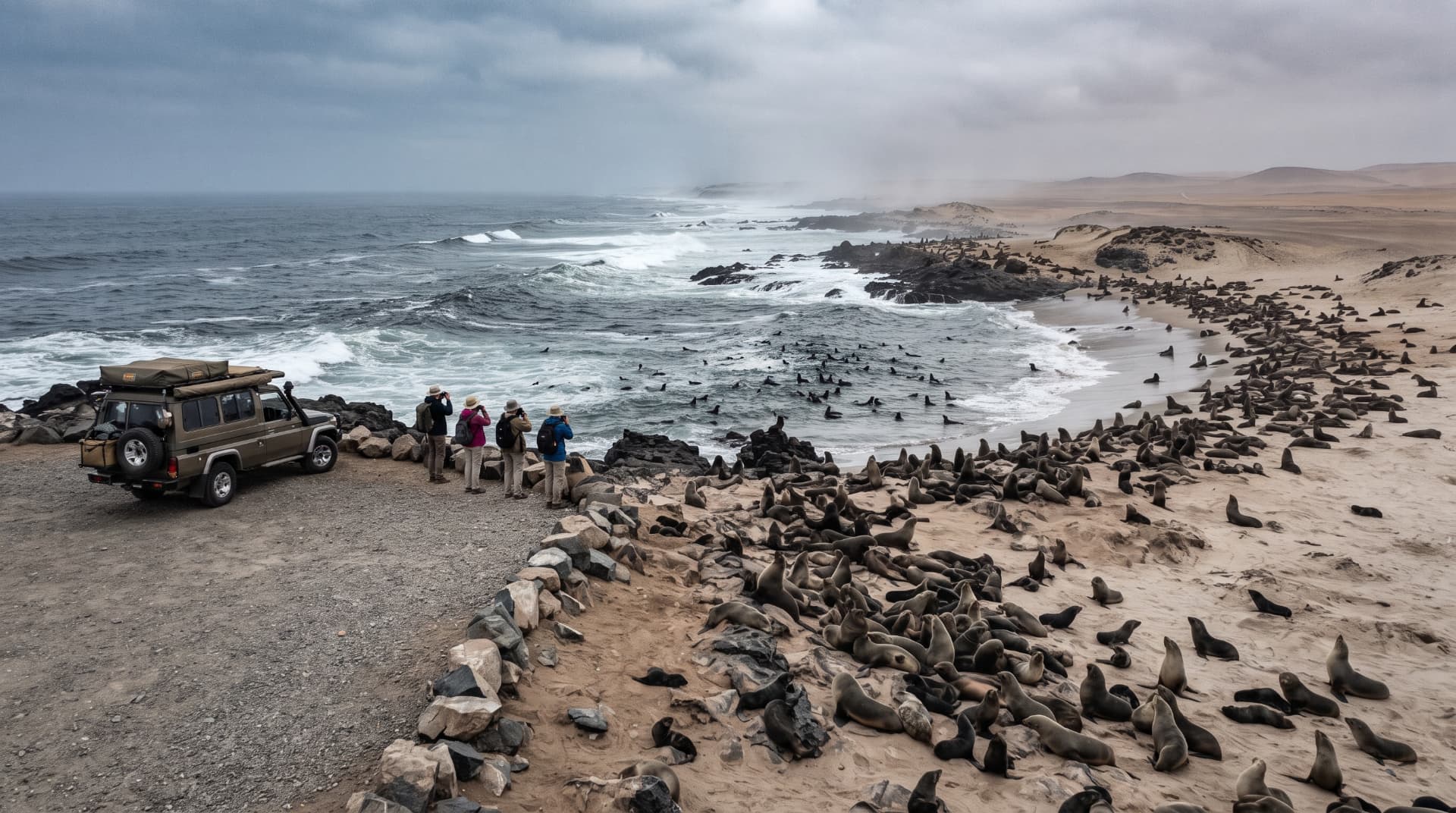 Cape fur seals on the Skeleton Coast