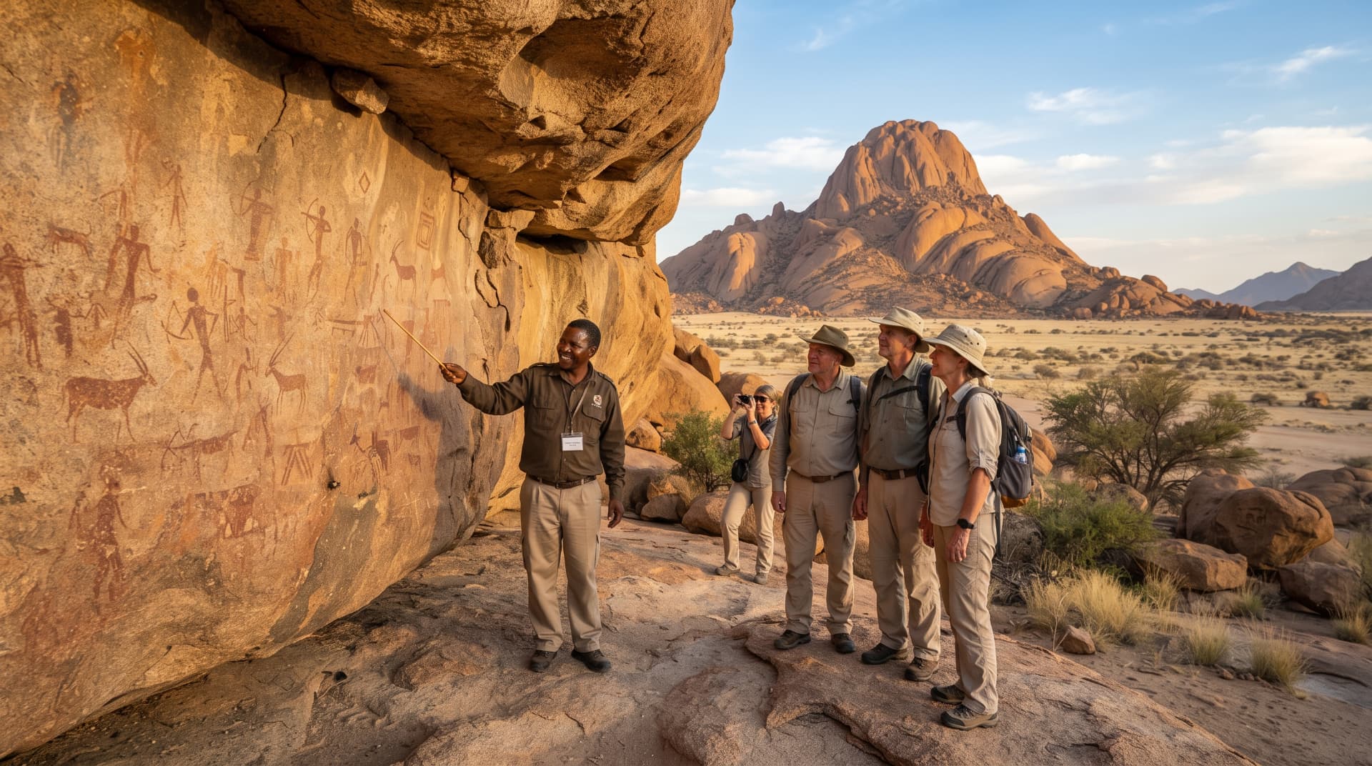 Ancient San rock art at Spitzkoppe