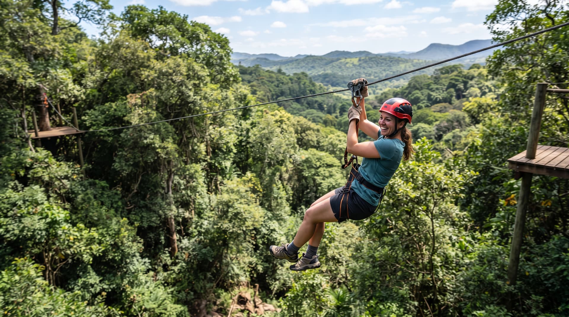 Ziplining through the forest canopy in Hazyview