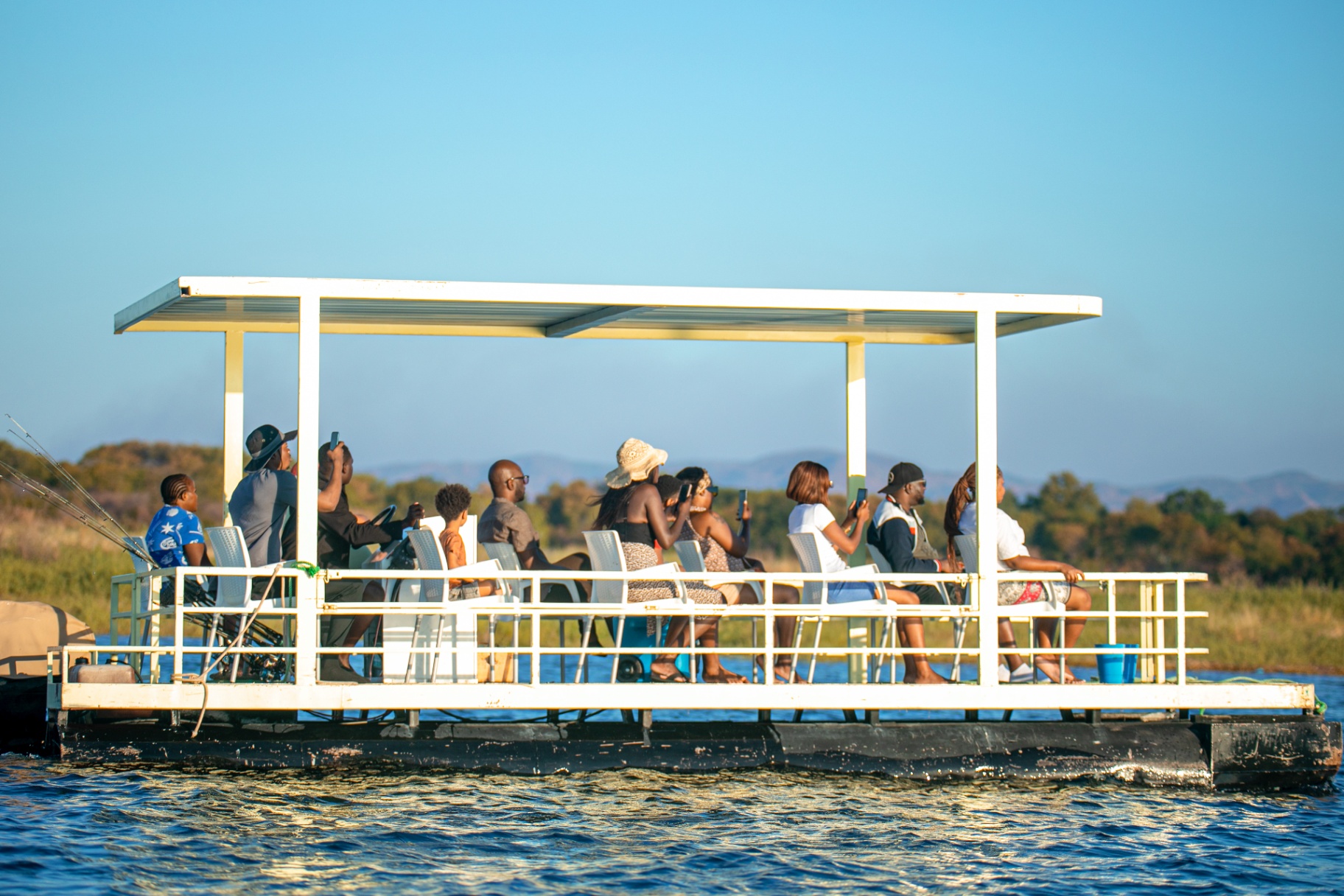 Guests on a fishing boat
