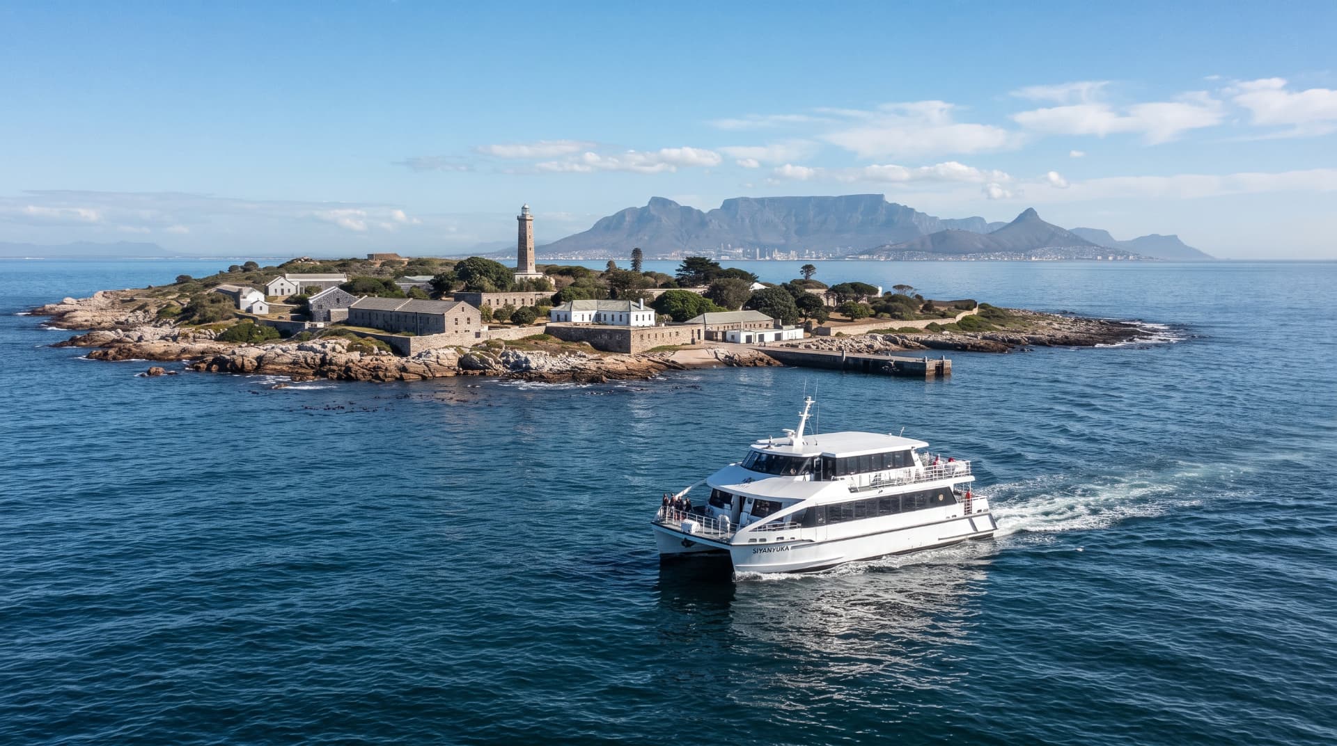 Ferry approaching Robben Island