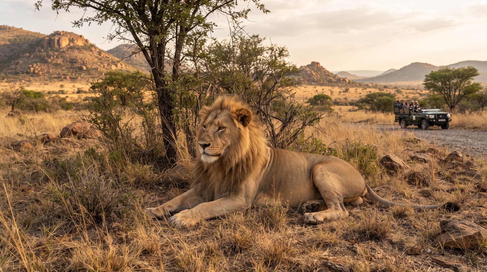 Male lion in a private game reserve