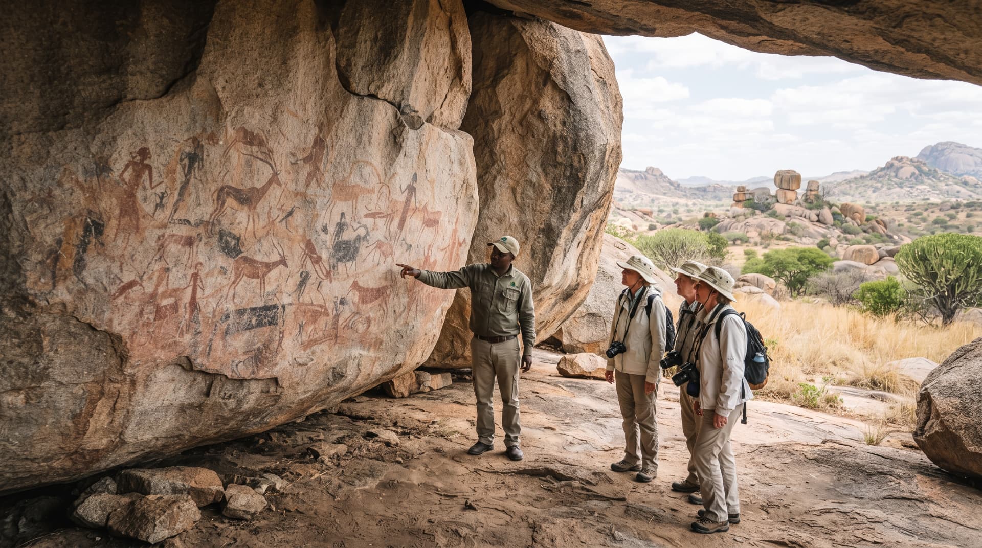 Viewing San rock art in the Matobo Hills