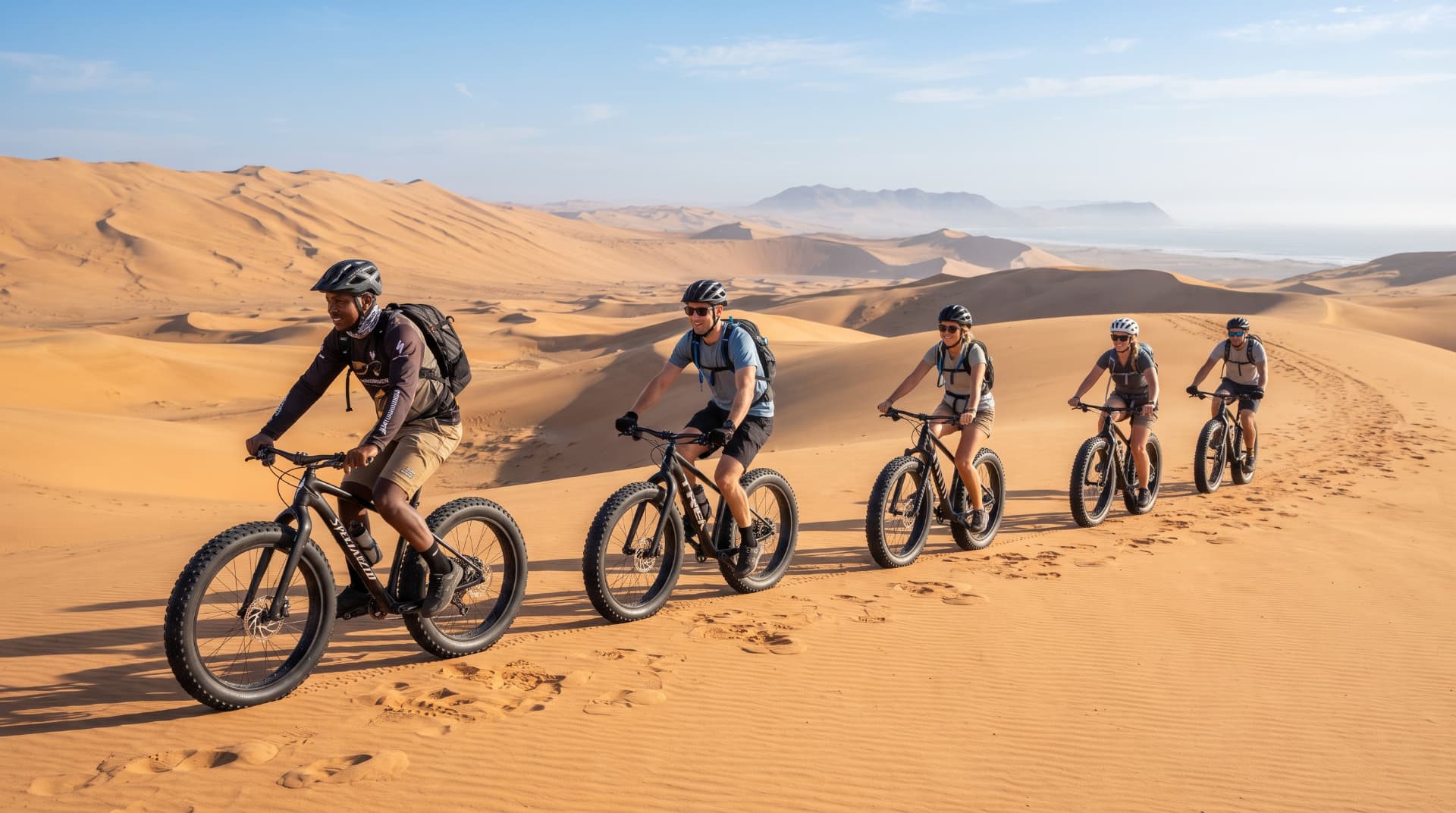 Fat-bike ride across the Namib dunes