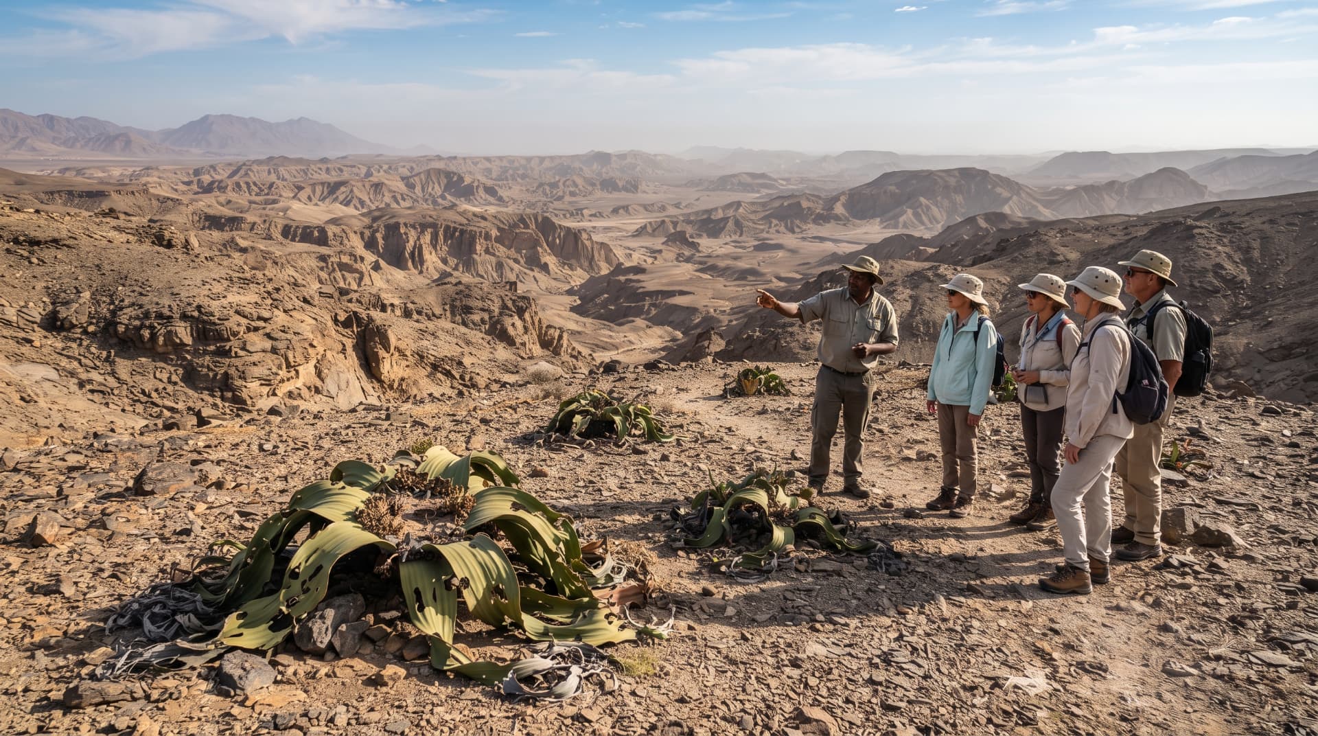 Welwitschia plants on the Moon Landscape tour